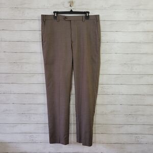 Michael Kors Dress Pants Mens 36x32 Tan‎ Brown Flat Front Straight Leg Office